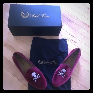 Del Toro Velvet Smoking Loafers
